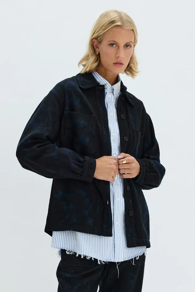 Raquel Allegra Dark Indigo Denim Explorer Jacket Women Tops