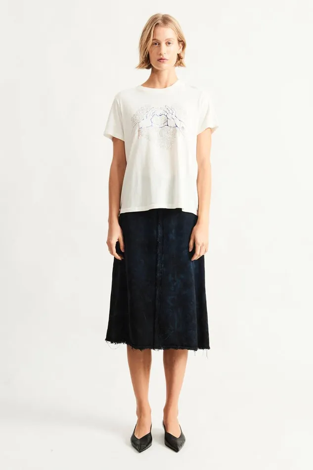 Raquel Allegra Dirty White Betty Tee Women TShirts