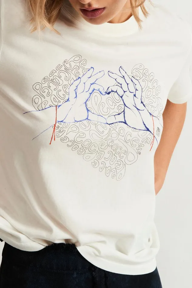 Raquel Allegra Dirty White Betty Tee Women TShirts