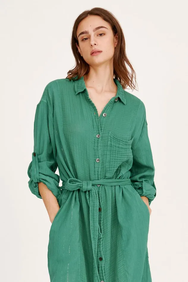 Raquel Allegra Gauze Jade Los Feliz Dress Women Dresses