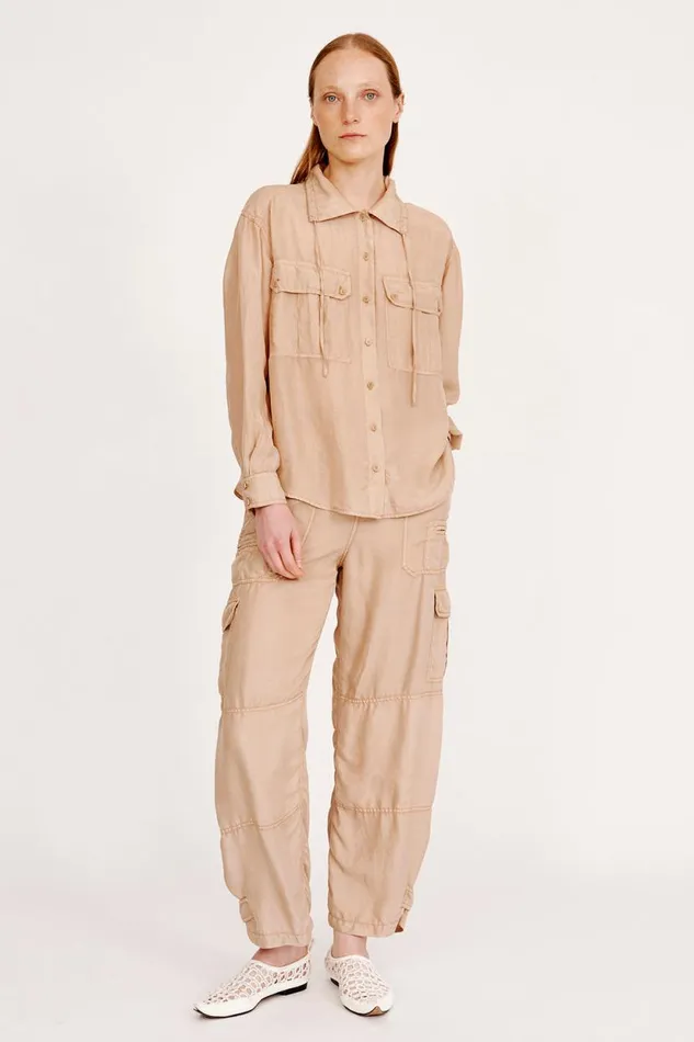 Raquel Allegra Khaki Wilshire Pant Women Bottoms