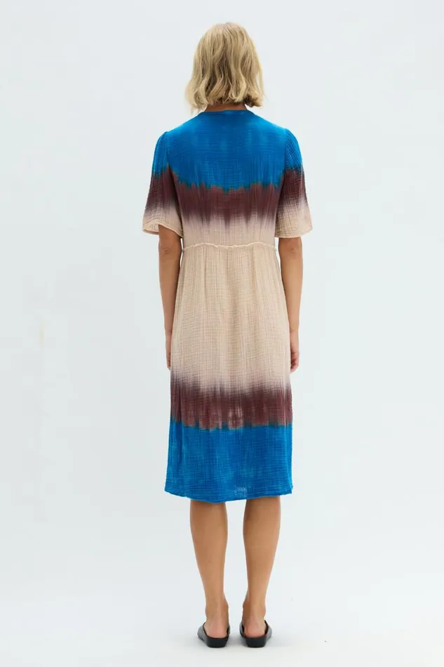 Raquel Allegra Lapis Multi Dual Gauze Garden Dress Women TShirts