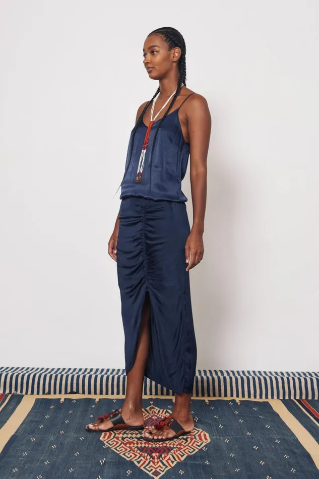 Raquel Allegra Pebble Satin Midnight Willow Cami Women Tops