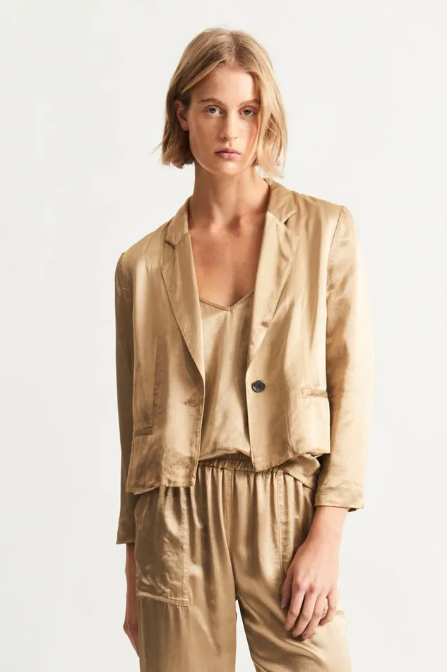 Raquel Allegra Sand Avalon Jacket Women Sweaters and Knits
