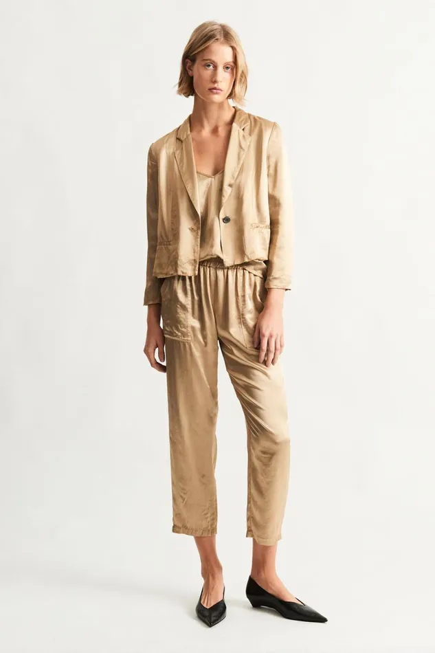 Raquel Allegra Sand Avalon Jacket Women Sweaters and Knits