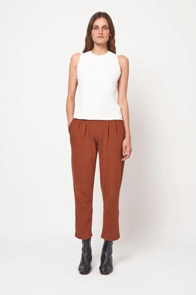 Raquel Allegra Washed White Leigh Tank Top Women Tops