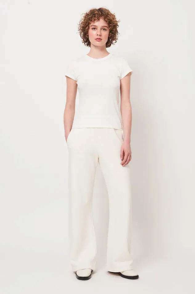 Raquel Allegra Washed White Liv Tee Women Tops