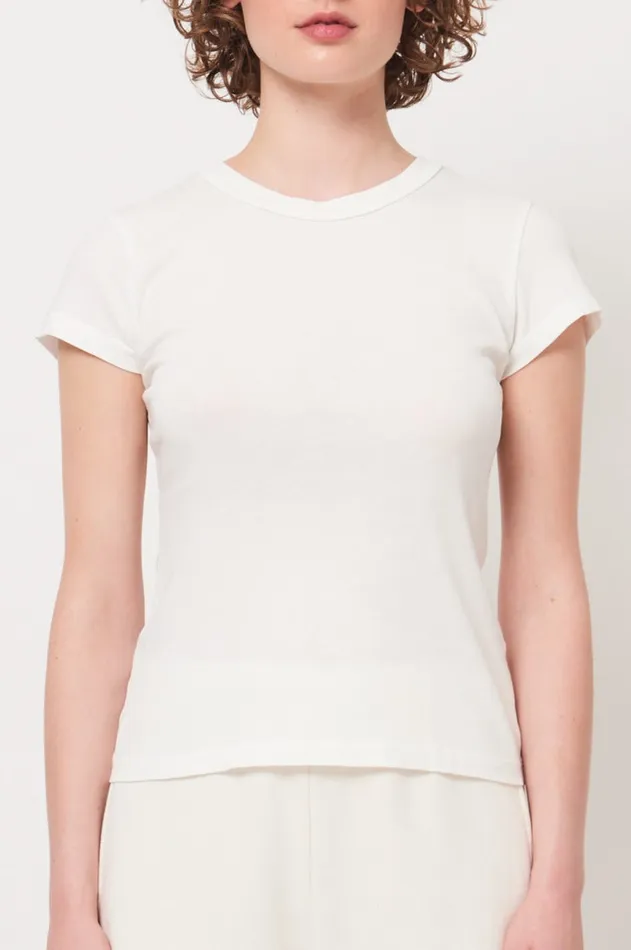 Raquel Allegra Washed White Liv Tee Women Tops