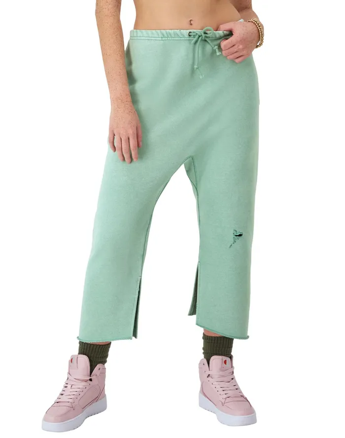 Reverse Weave Femme Pants Vintage Wash C Logo Time Capsule Sheer Water Teal Women Champion Pants