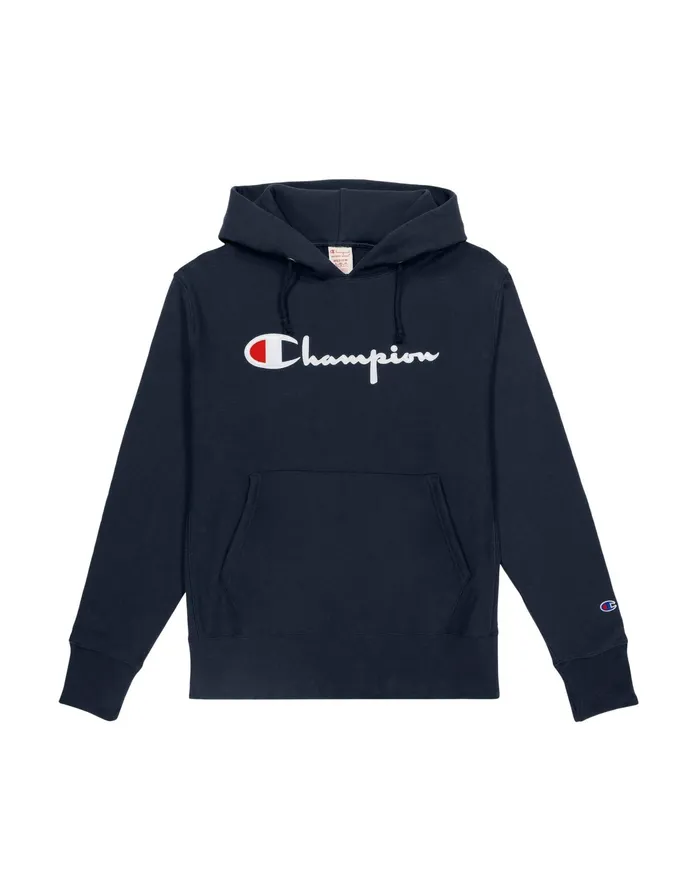 Reverse Weave Hoodie SpecialEdition Full Chest Script Logo Navy Men Champion Hoodies and Sweatshirts Reverse Weave Hoodie SpecialEdition Full Chest Script Logo Navy Men Champion Hoodies and Sweatshirts