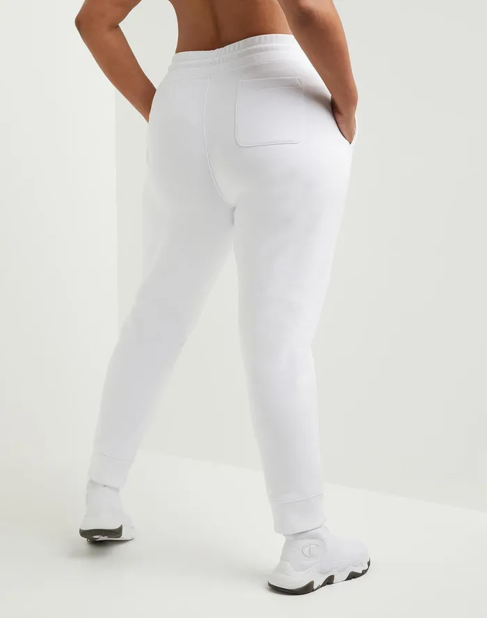 Reverse Weave Joggers C Logo 29034 Plus Size White Women Champion Pants