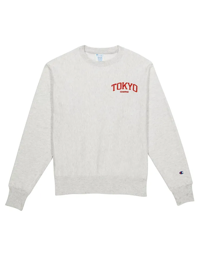 Reverse Weave Oversized Crewneck Sweatshirt Tokyo Silver Grey Women Champion Hoodies and Sweatshirts Reverse Weave Oversized Crewneck Sweatshirt Tokyo Silver Grey Women Champion Hoodies and Sweatshirts