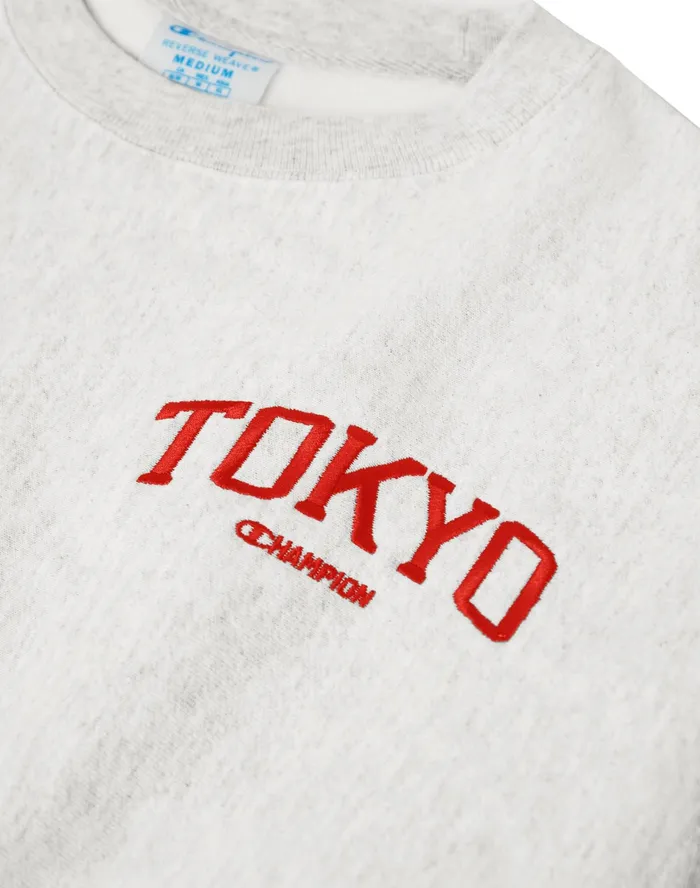 Reverse Weave Oversized Crewneck Sweatshirt Tokyo Silver Grey Women Champion Hoodies and Sweatshirts