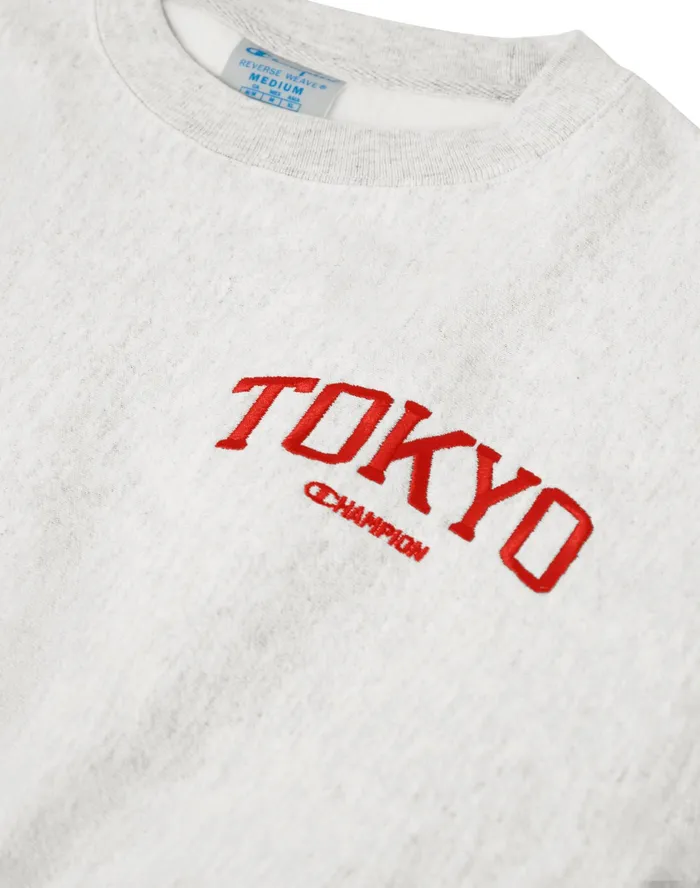 Reverse Weave Oversized Crewneck Sweatshirt Tokyo Silver Grey Women Champion Hoodies and Sweatshirts