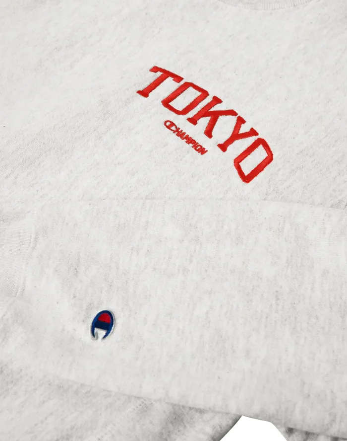 Reverse Weave Oversized Crewneck Sweatshirt Tokyo Silver Grey Women Champion Hoodies and Sweatshirts