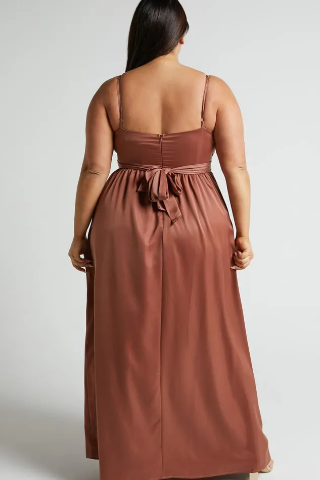 Revolve Around Me Midi Dress 8211 V Neck Wrap Dress In Dusty Rose Women Showpo Dresses