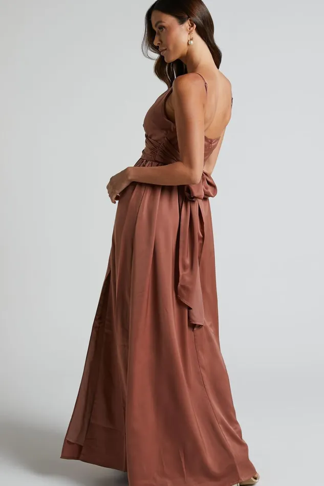 Revolve Around Me Midi Dress 8211 V Neck Wrap Dress In Dusty Rose Women Showpo Dresses