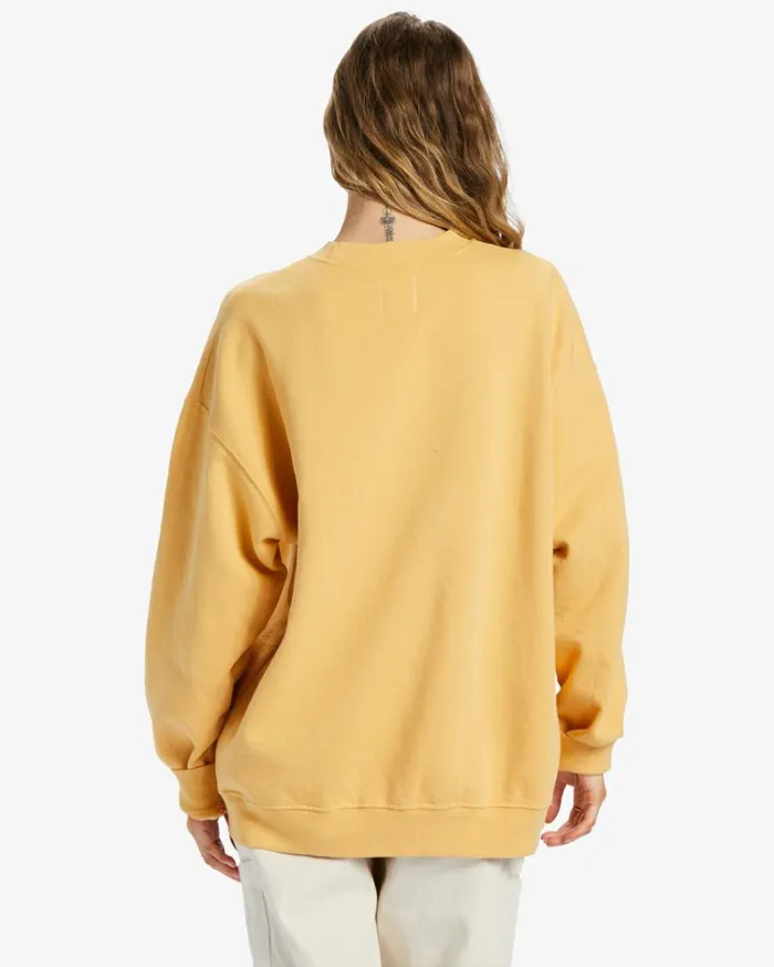 Ride In Oversized Crewneck Sweatshirt Gold Coast Women Billabong Sweatshirts and Fleece