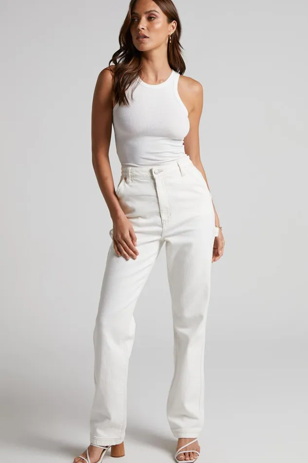 Riders 8211 Hi Straight Long Carpenter Jeans In Vintage White Women Showpo Denim