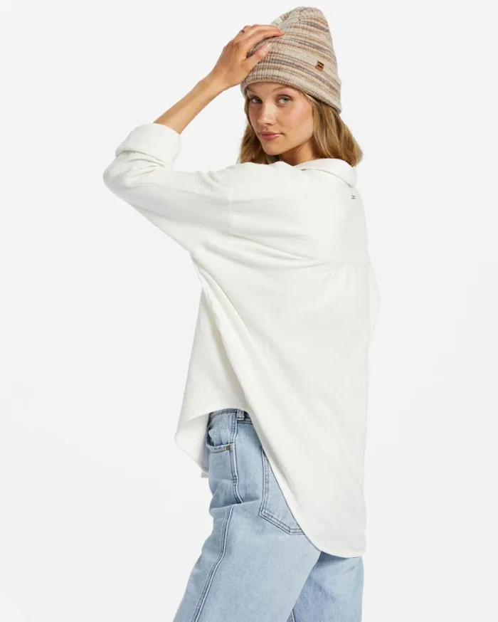 Right On Long Sleeve Shirt Salt Crystal Women Billabong Essentials