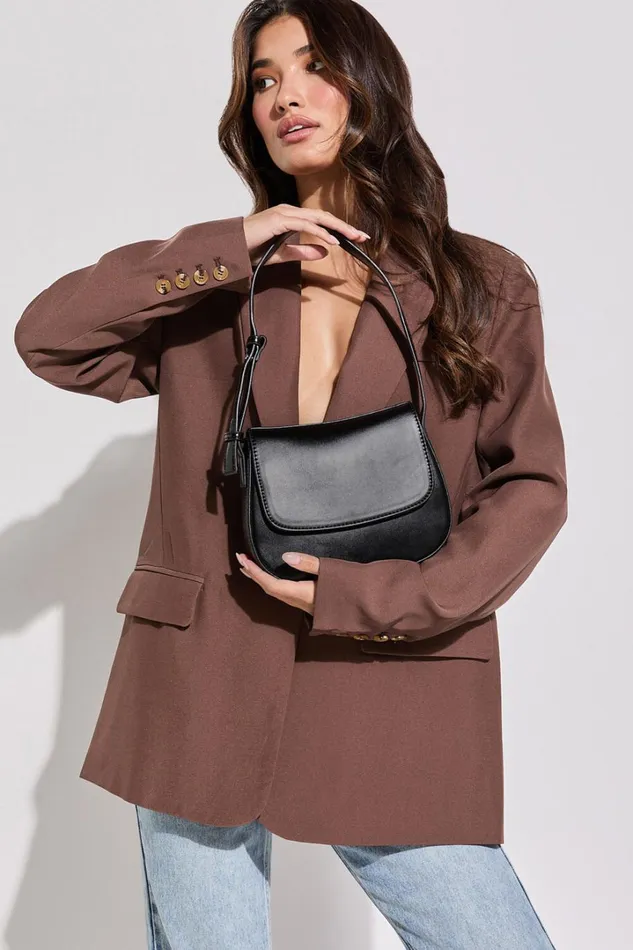 Rio Bag 8211 PU Adjustable Strap Bag In Black Women Showpo Bags