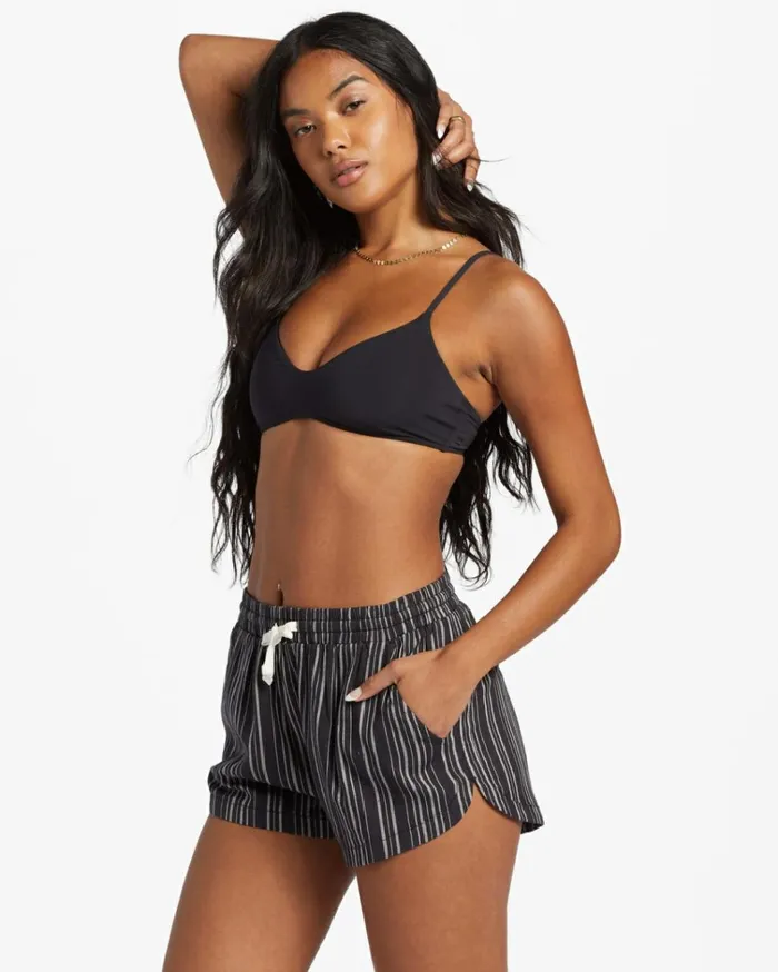 Road Trippin Elastic Waist Shorts Black Multi 2 Women Billabong Shorts
