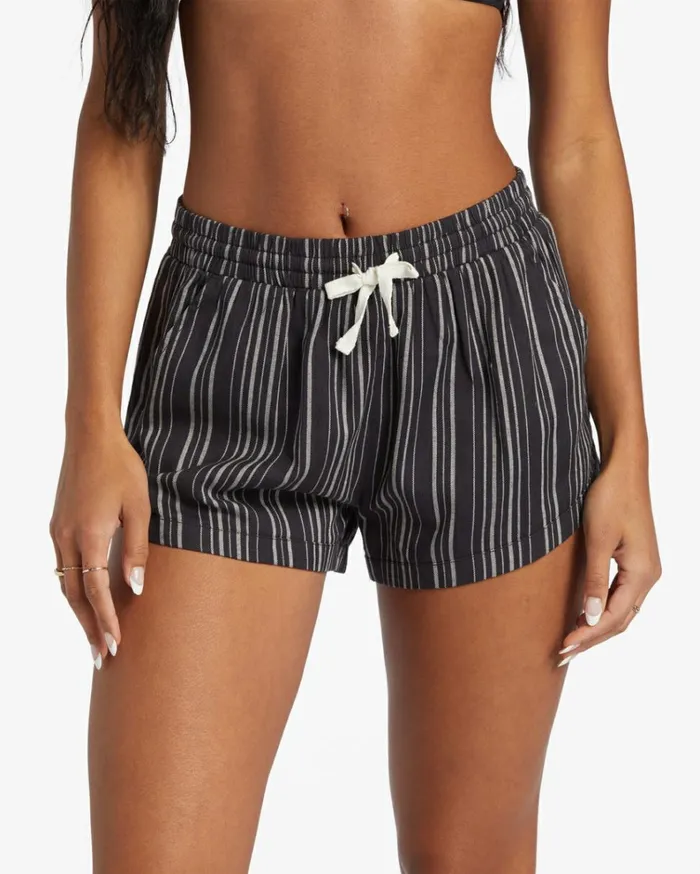Road Trippin Elastic Waist Shorts Black Multi 2 Women Billabong Shorts
