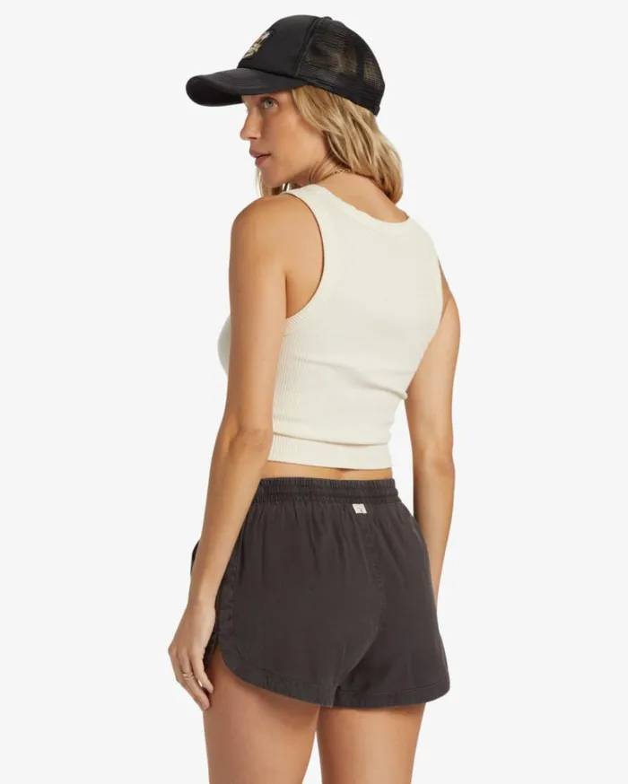 Road Trippin Elastic Waist Shorts Off Black Women Billabong Shorts