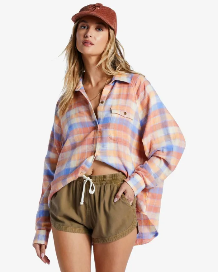 Road Trippin Elastic Waist Shorts Sage Women Billabong Essentials