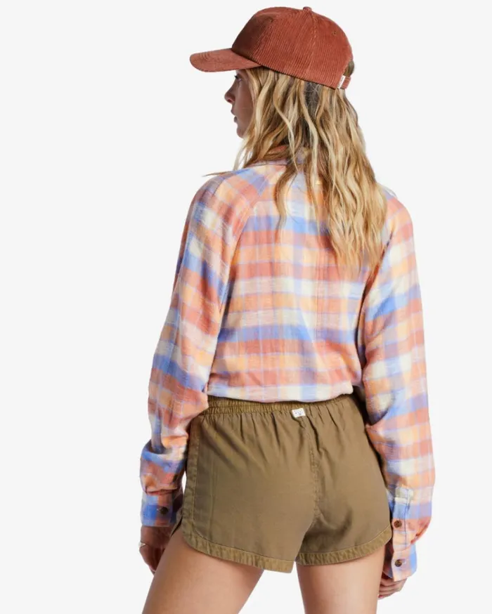 Road Trippin Elastic Waist Shorts Sage Women Billabong Essentials