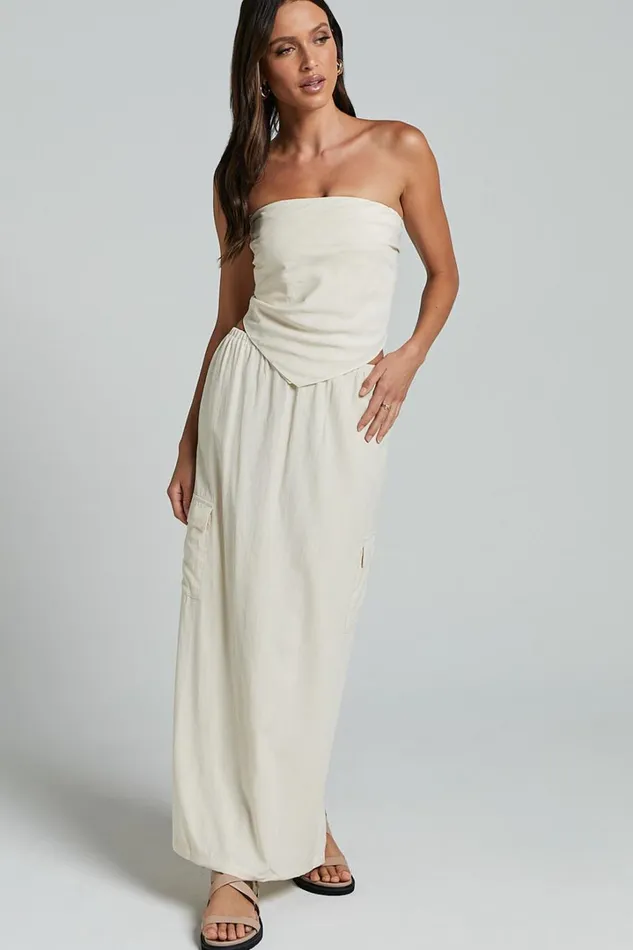 Runaway The Label 8211 Picilo Long Midi Skirt In Stone Women Showpo Skirts
