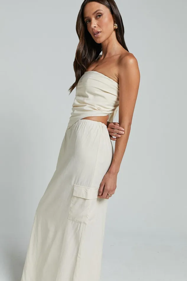Runaway The Label 8211 Picilo Long Midi Skirt In Stone Women Showpo Skirts