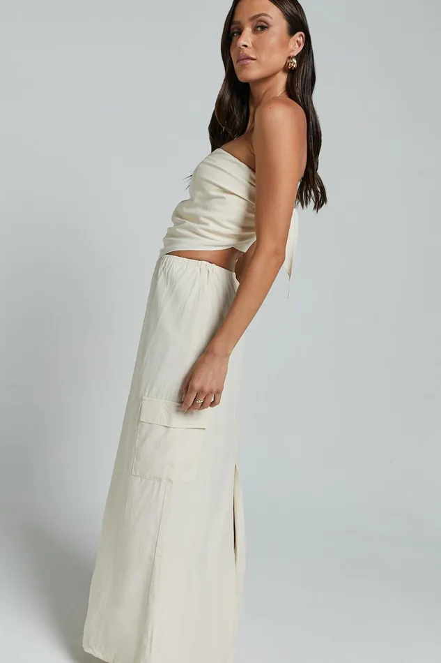 Runaway The Label 8211 Picilo Long Midi Skirt In Stone Women Showpo Skirts