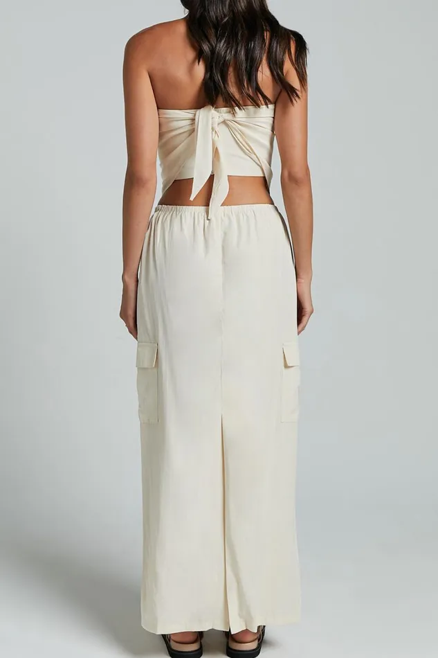 Runaway The Label 8211 Picilo Long Midi Skirt In Stone Women Showpo Skirts