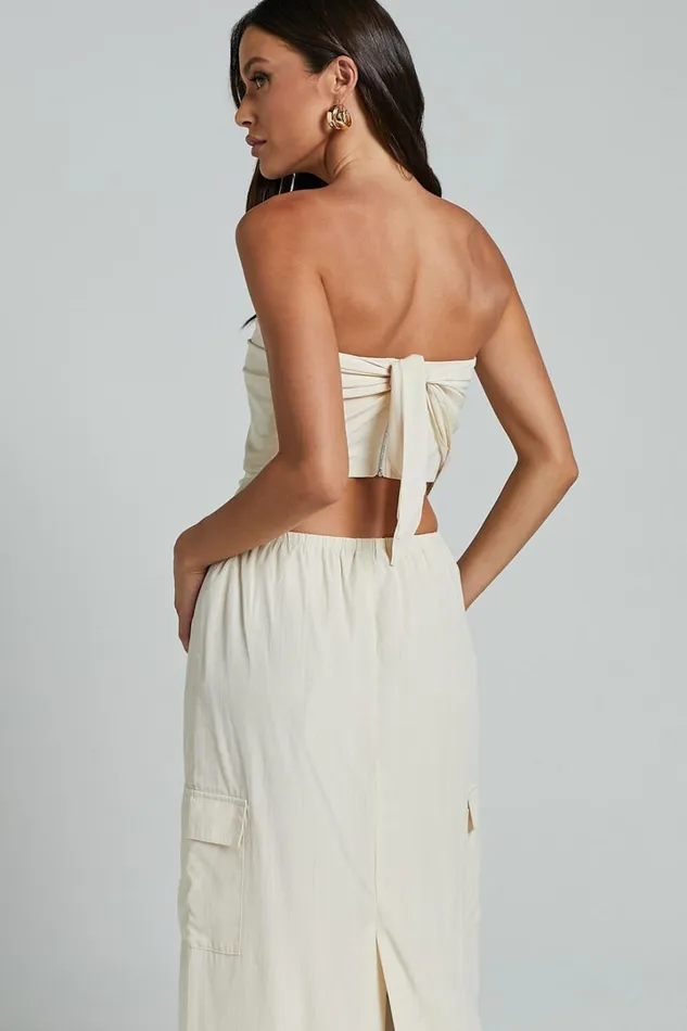 Runaway The Label 8211 Picilo Scarf Top In Stone Women Showpo Tops