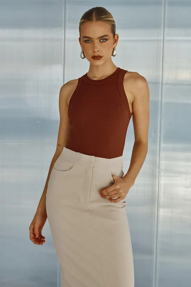 Runaway The Label Basic RORY TANK Chocolate 8211 Women
