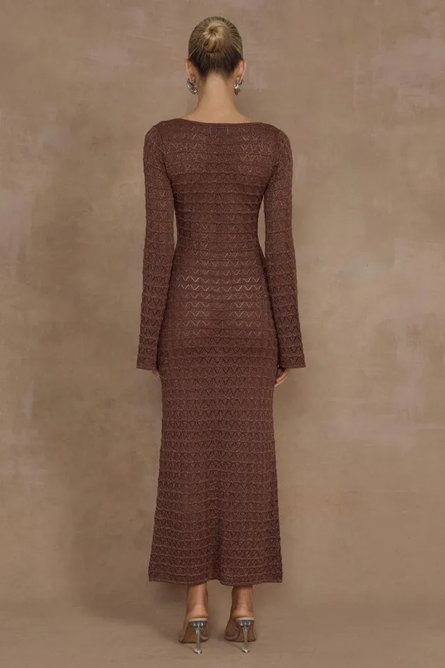 Runaway The Label Knit Dresses NYA MIDI DRESS Espresso 8211 Women