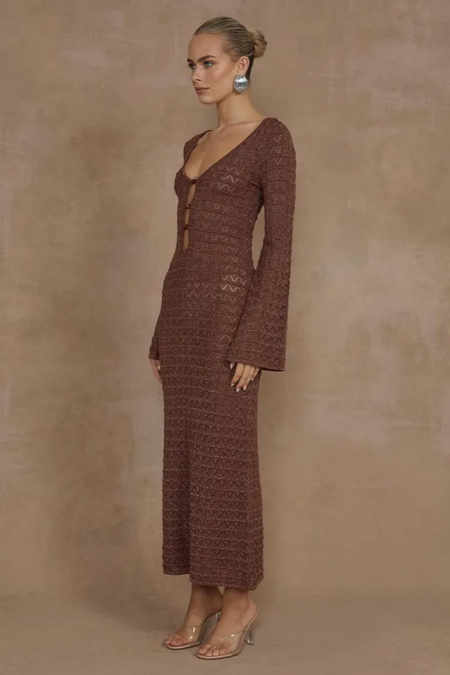Runaway The Label Knit Dresses NYA MIDI DRESS Espresso 8211 Women