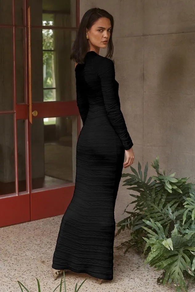 Runaway The Label Long Sleeved Dresses MODELLA MAXI DRESS Black 8211 Women