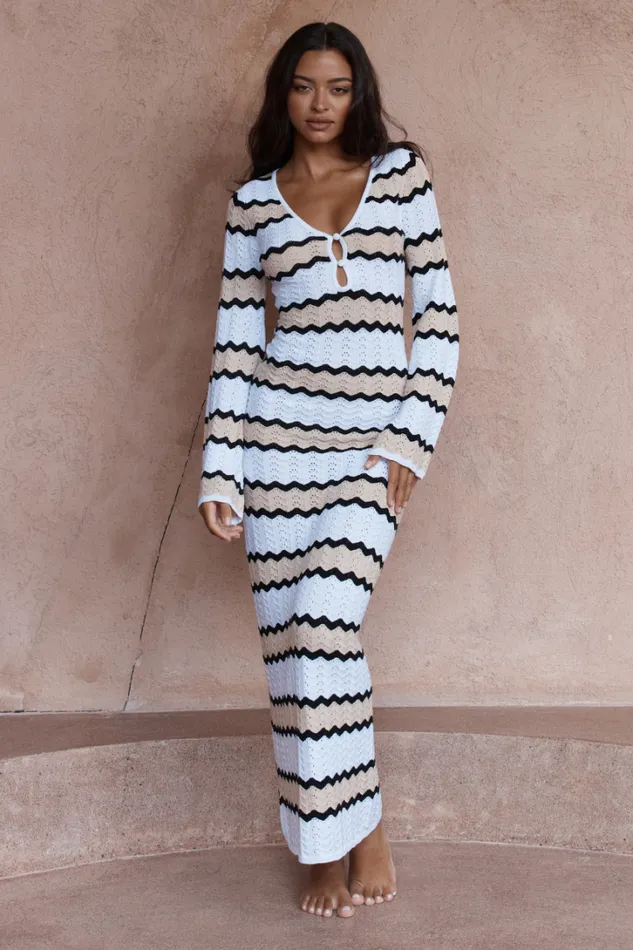 Runaway The Label Maxi Dresses CAPRICE MAXI DRESS Sand Combo 8211 Women