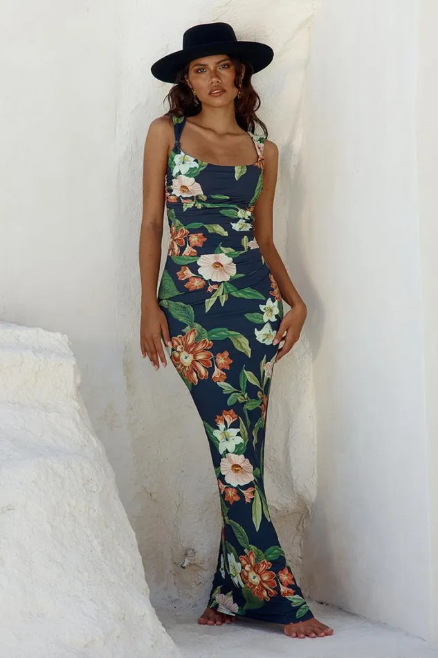 Runaway The Label Maxi Dresses MAIORI MAXI DRESS Black Floral 8211 Women