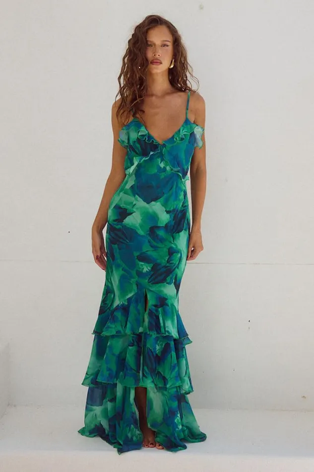 Runaway The Label Maxi Dresses NAMARI MAXI DRESS Calista Green 8211 Women