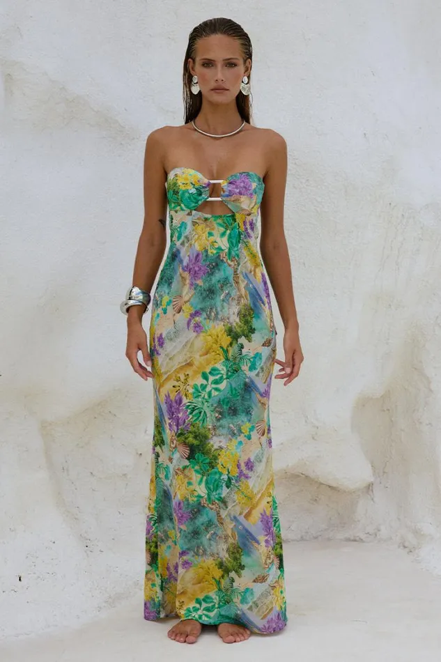 Runaway The Label Maxi Dresses VELZY STRAPLESS DRESS Esme Print 8211 Women
