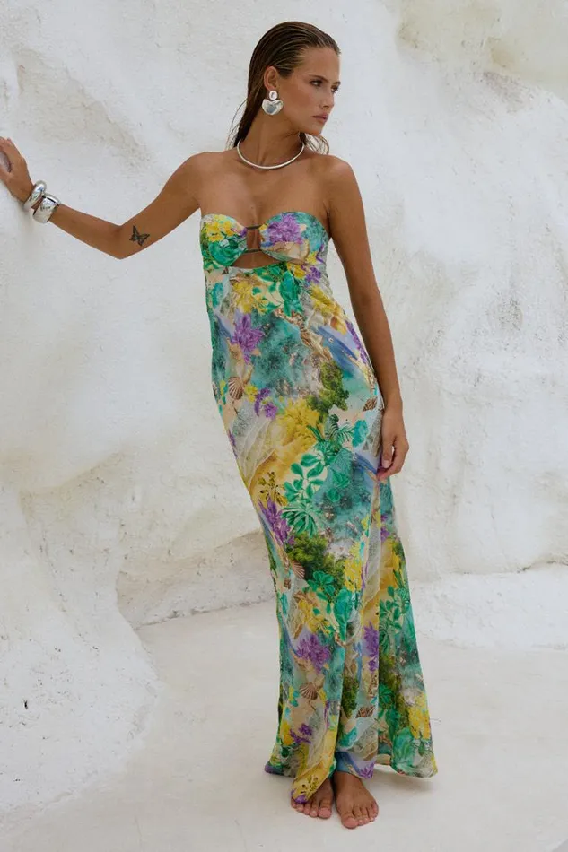 Runaway The Label Maxi Dresses VELZY STRAPLESS DRESS Esme Print 8211 Women