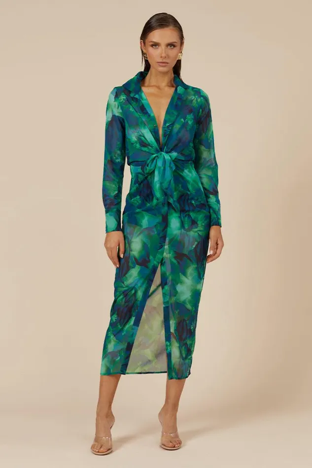 Runaway The Label Midi Dresses Calista Shirt Dress Green 8211 Women