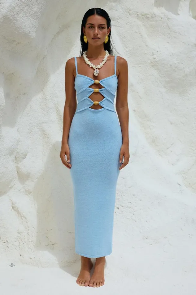 Runaway The Label Midi Dresses NORMANI MIDI DRESS Ice Blue 8211 Women