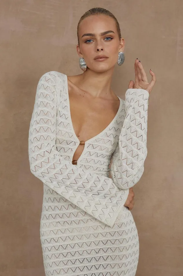 Runaway The Label Midi Dresses NYA MIDI DRESS Ivory 8211 Women