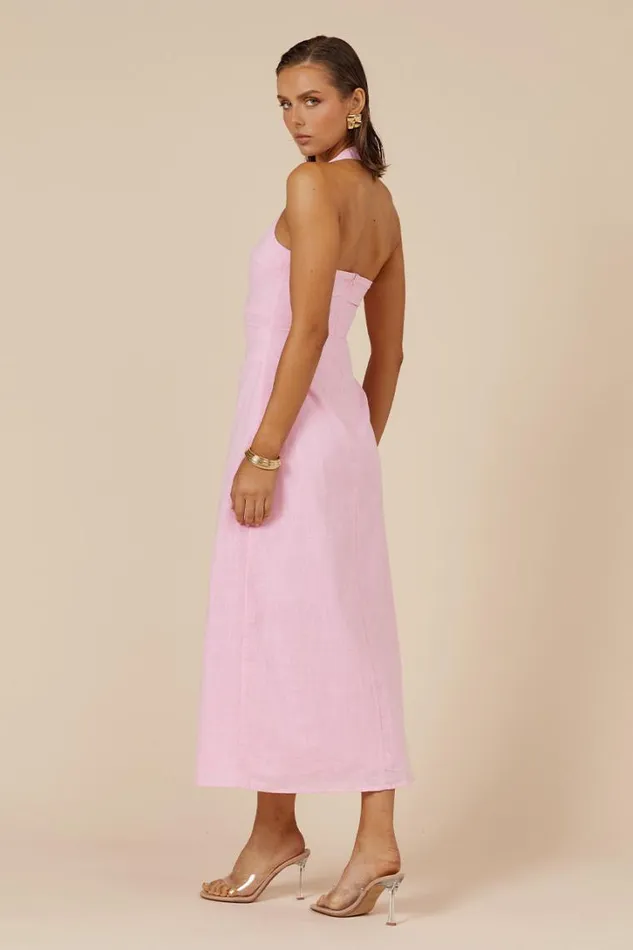 Runaway The Label Midi Dresses SAPHIRA LONG MIDI DRESS Bubblegum 8211 Women