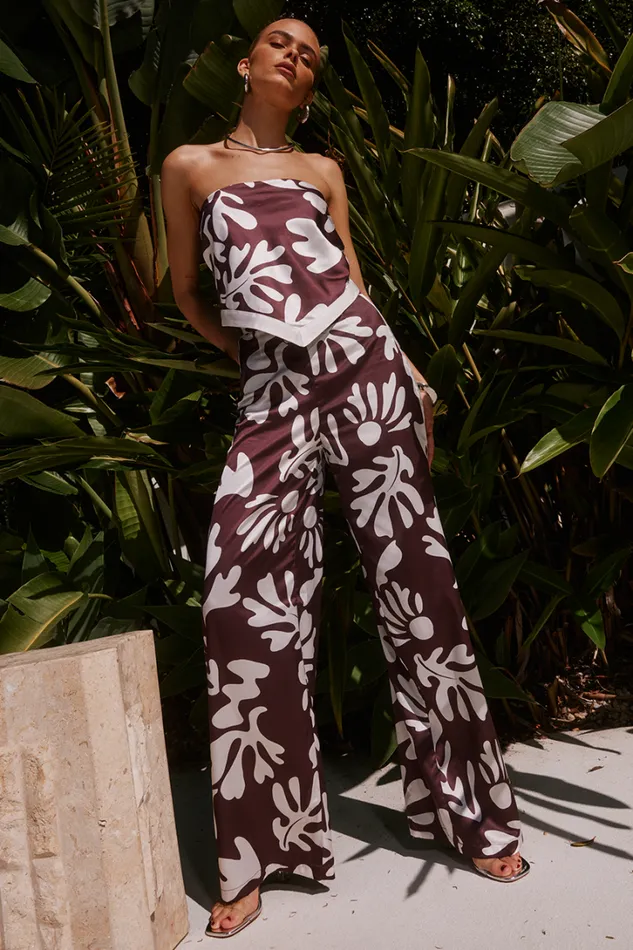 Runaway The Label Pants AVIANNA PANT Chocolate Botanica 8211 Women