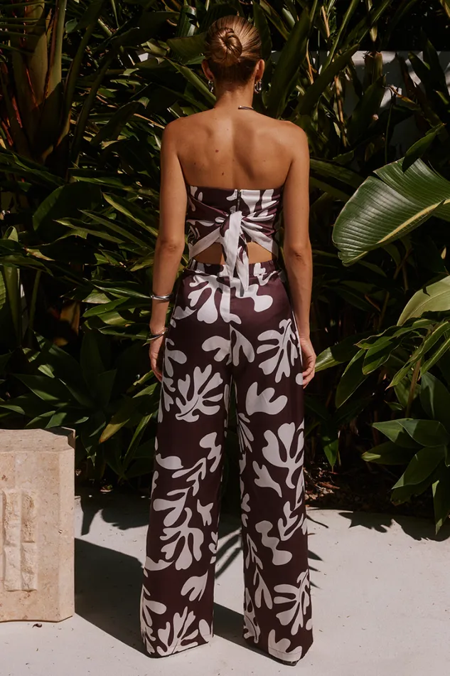 Runaway The Label Pants AVIANNA PANT Chocolate Botanica 8211 Women Runaway The Label Pants AVIANNA PANT Chocolate Botanica 8211 Women